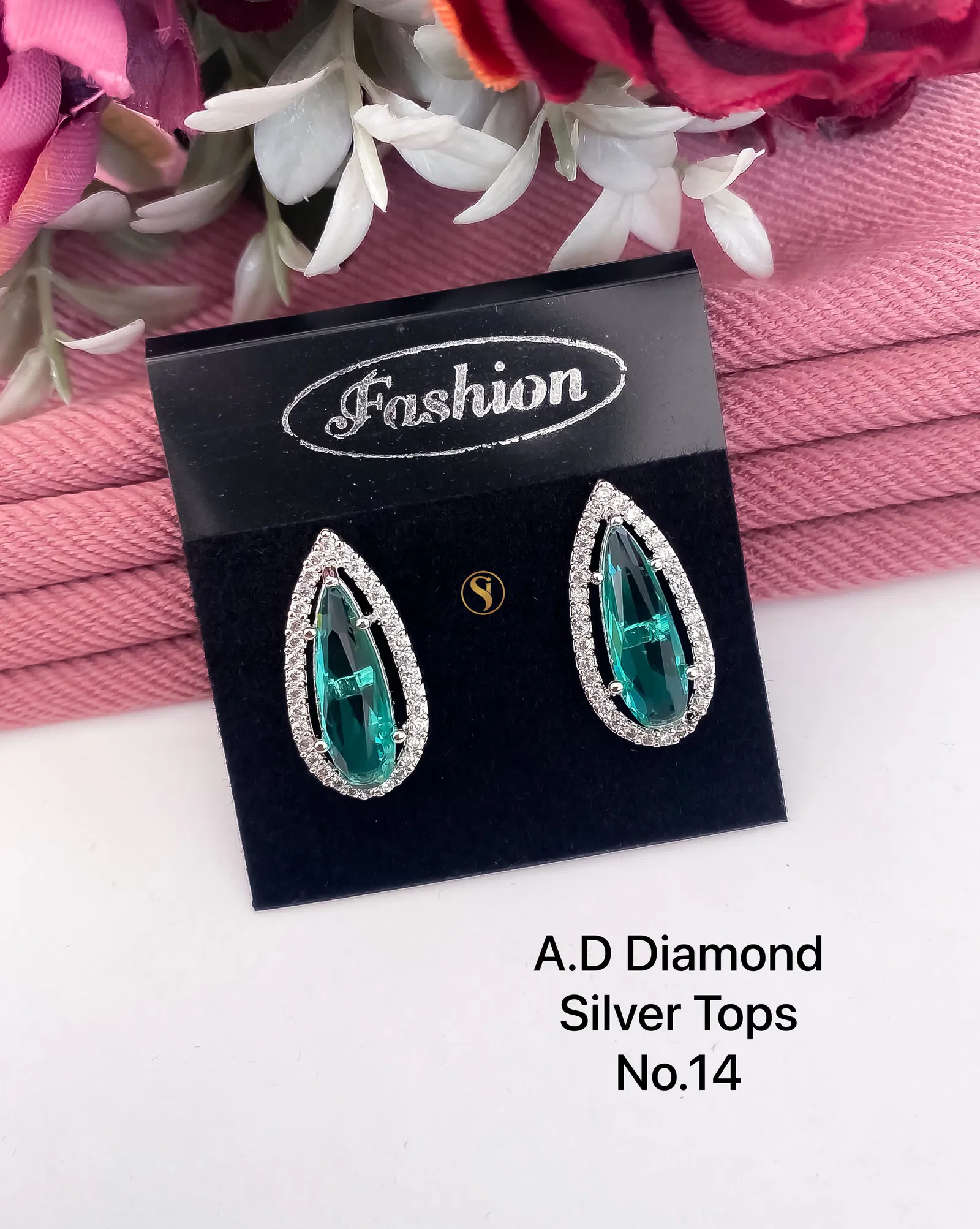 Designer Single AD Diamond Silver Tops 2 Wholesale Shop In Surat
